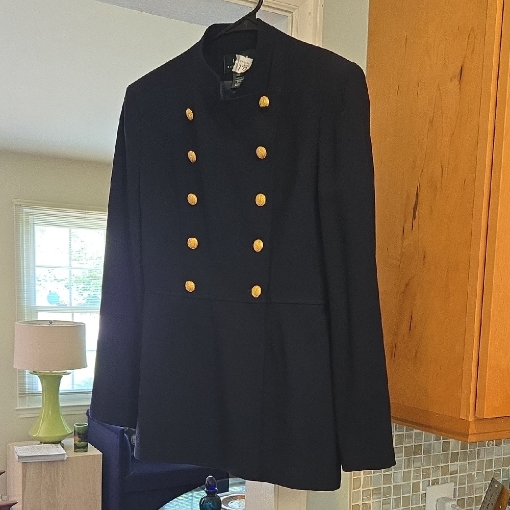 Ralph Lauren Military Style Navy Blue Suit Women's Size 8